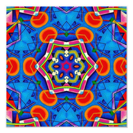 Kaleidoscope peinture à l’huile multicolore フォトプリント            (正面)