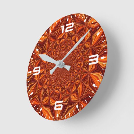 Kaleidoscope Red Digital Art Pattern-67546 ラウンド壁時計 (傾斜)