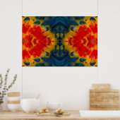 Kaleidoscope Scarlet Macaw design ポスター (キッチン)
