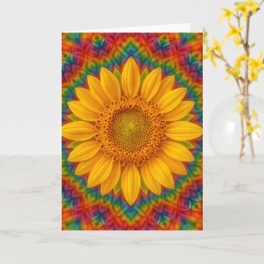 Kaleidoscope Sunflower  カード (黄色い花)