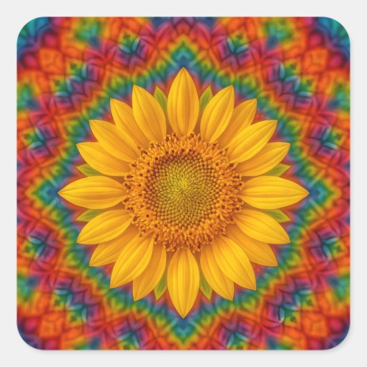 Kaleidoscope Sunflower  スクエアシール (正面)