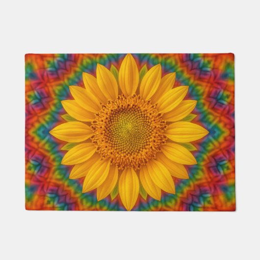 Kaleidoscope Sunflower  ドアマット (正面)