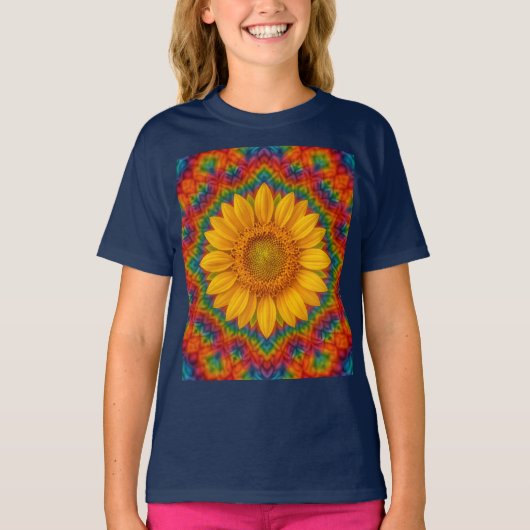 Kaleidoscope Sunflower  Tシャツ (正面)