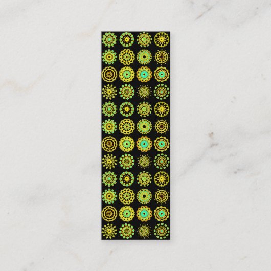 Kaleidoscopic 110714 - 16 Mandalas – 黒 スキニー名刺 (正面)