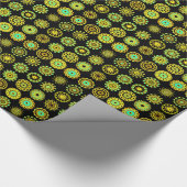 Kaleidoscopic 110714 - 16 Mandalas – 黒 ラッピングペーパー (角)