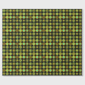 Kaleidoscopic 110714 - 16 Mandalas – 黒 ラッピングペーパー (フラット)