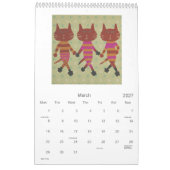 Kaleidoscopic Cat Calendar カレンダー (3月 2027)