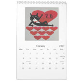 Kaleidoscopic Cat Calendar カレンダー (2月 2027)