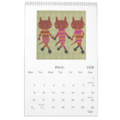 Kaleidoscopic Cat Calendar カレンダー (3月 2026)