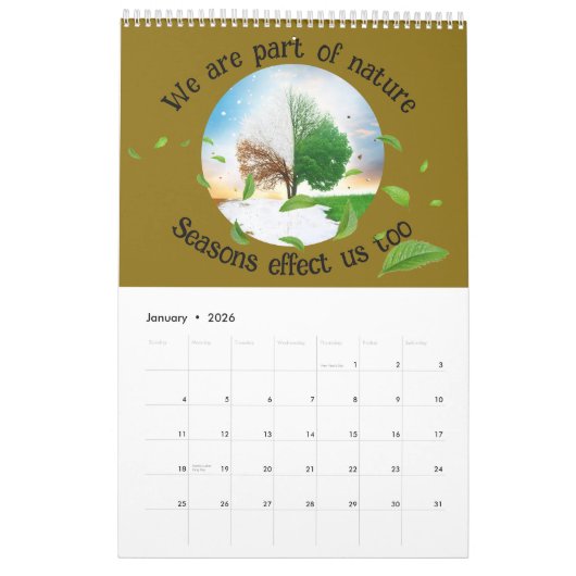 Kalender カレンダー (1月 2026)