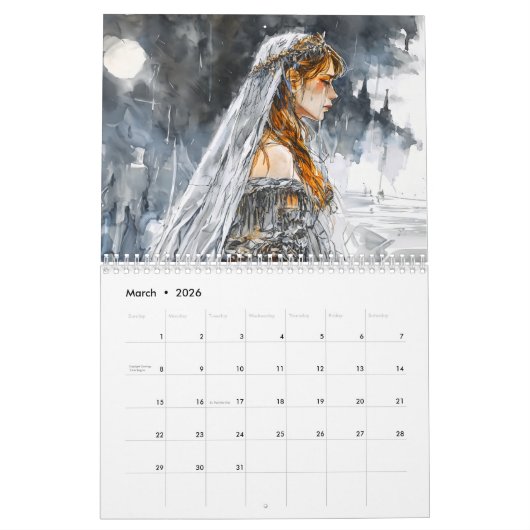 Kalender 2026 – Die Sage der Rosstrappe カレンダー (3月 2026)