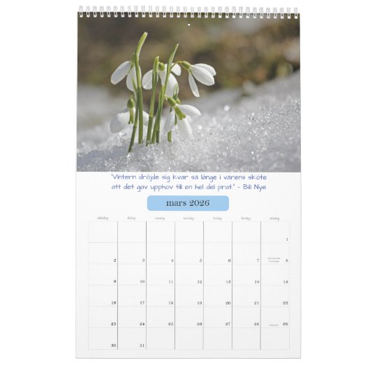 Kalender — Årstidernas natur カレンダー (3月 2026)