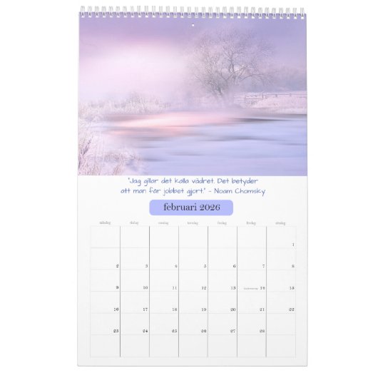 Kalender — Årstidernas natur カレンダー (2月 2026)