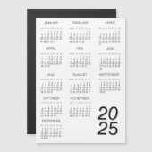 Kalender Deutsch 2025カレンダー白黒 マグネット招待状 (正面/裏面)