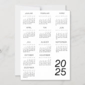 Kalender Deutsch 2025カレンダー白黒 マグネット招待状 (正面)
