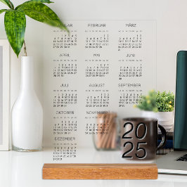 Kalender Deutsch 2025カレンダー通年 アクリルサイン