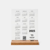 Kalender Deutsch 2025年通年カレンダーQrコード アクリルサイン (正面)
