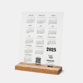 Kalender Deutsch 2025年通年カレンダーQrコード アクリルサイン (傾斜)