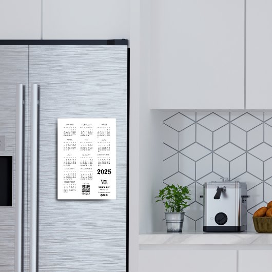 Kalender Deutsch 2025年通年カレンダーQrコード マグネット招待状