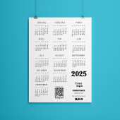 Kalender Deutsch 2025年通年カレンダーQrコード マグネット招待状