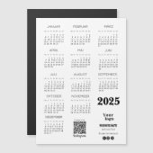 Kalender Deutsch 2025年通年カレンダーQrコード マグネット招待状 (正面/裏面)