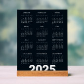 Kalender Deutsch 2025年黒モダンと白 アクリルサイン (ニュートラル)