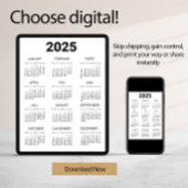 Kalender Deutsch 2025白黒ミニマリスト 招待状