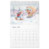 Kalender für Kinder カレンダー (2月 2027)