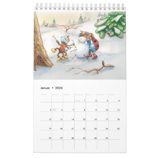 Kalender für Kinder 2026 カレンダー (1月 2026)