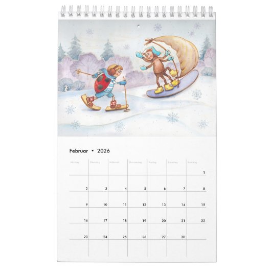 Kalender für Kinder 2026 カレンダー (2月 2026)