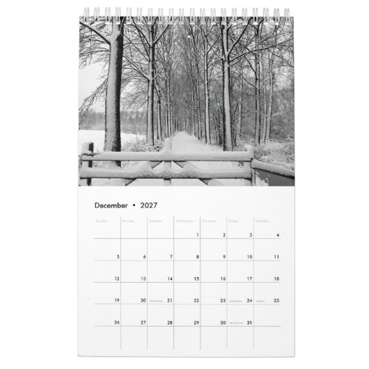 Kalender met afbeeldingen van de natuur カレンダー (12月 2027)