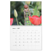 Kalender mit gebastelten Figuren aus Eicheln カレンダー (3月 2027)