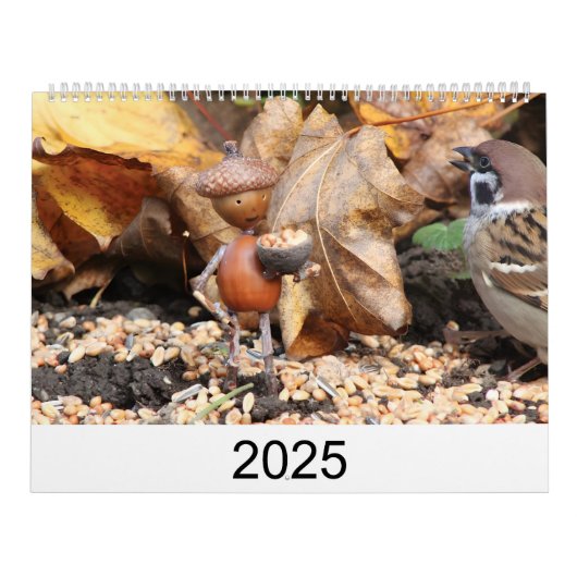 Kalender mit gebastelten Figuren aus Eicheln カレンダー (カバー)