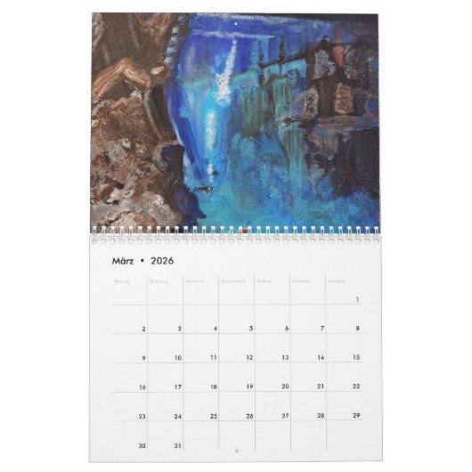 Kalender mit gemalten Bildern カレンダー (3月 2026)