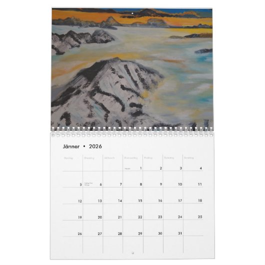 Kalender mit gemalten Bildern カレンダー (1月 2026)