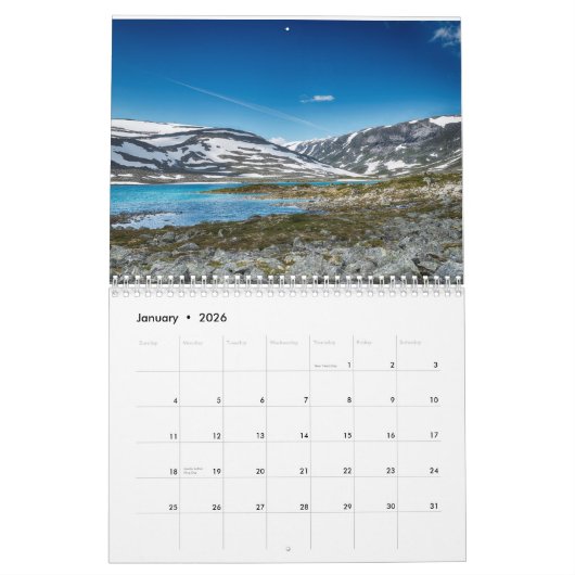 Kalender Noorwegen カレンダー (1月 2026)