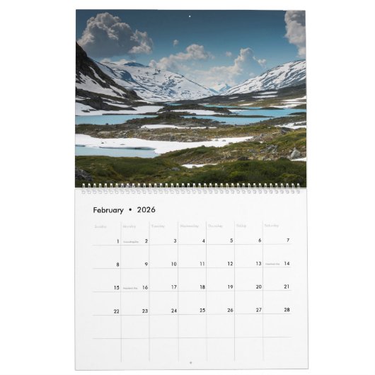 Kalender noorwegen_2 カレンダー (2月 2026)