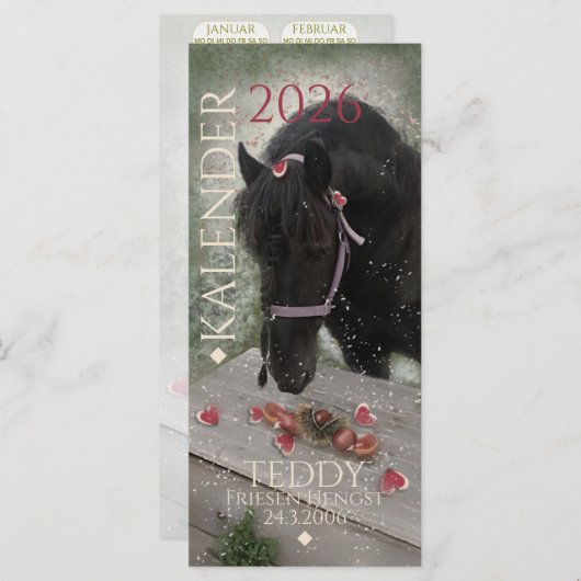 Kalender Pferd - 2026 Greeting Card (正面/裏面)