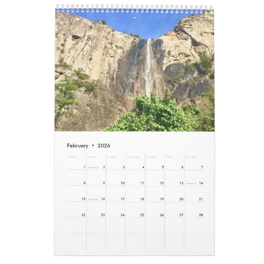 Kalender Yosemite Park カレンダー (2月 2026)