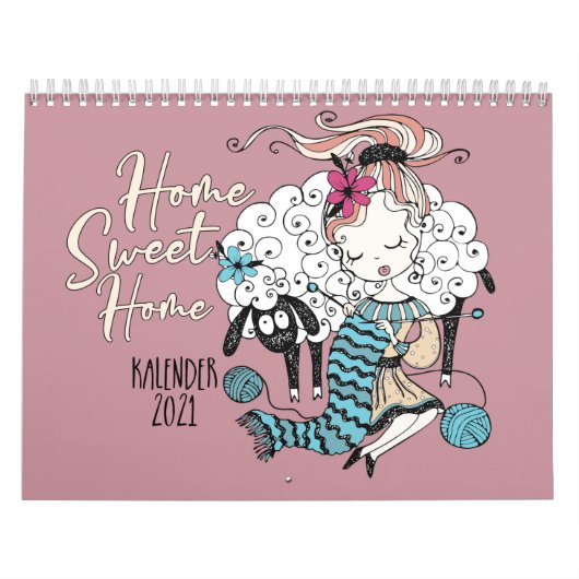 Kalender zum ausmalen Home Sweet Home  Handarbeit カレンダー (カバー)
