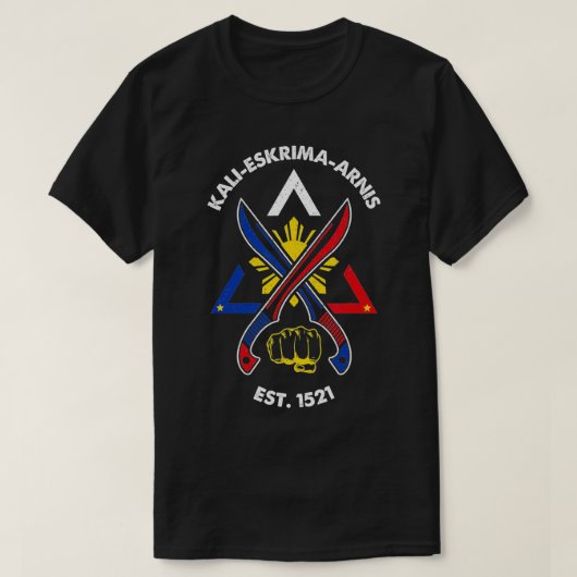 Kali eskrima arnis filipino martial arts eskrimado tシャツ (デザイン正面)