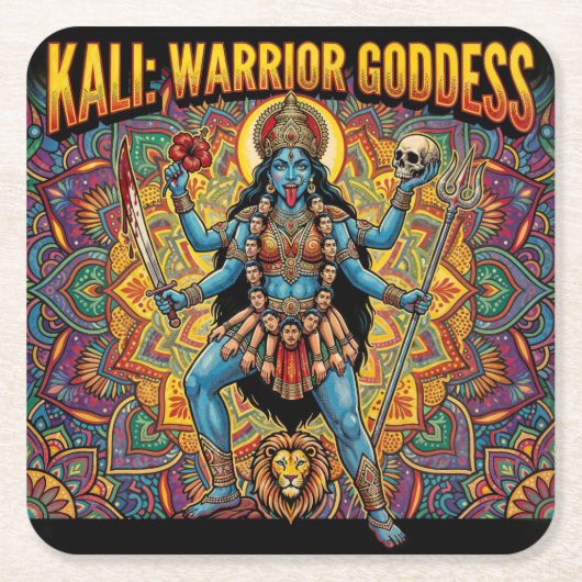 Kali Warrior Goddess スクエアペーパーコースター (正面)