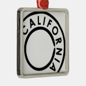 Kalifornien Poststempel Design メタルオーナメント (右)