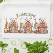 Kalimeraのおはようのよい日タオル キッチンタオル (折り畳み)