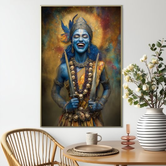 Kali's Divine Laughter: Goddess Shakti Painting ポスター