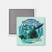 Kalispell Montana rustic moose magnet マグネット (正面/裏面)