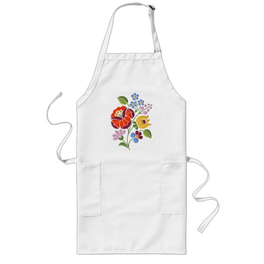 Kalocsa Embroidery - Hungarian Folk Art long apron ロングエプロン (正面)