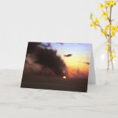 Kalunaの崖からの秋分点の日没 カード (黄色い花)