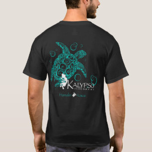 Kalypsoのハワイ諸島の前部ウミガメの背部 Tシャツ