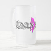 Kalypso Kaneの島の花柄 フロストグラスビールジョッキ (正面左)